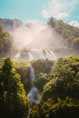 Sun rays through mist at Marmore Falls
