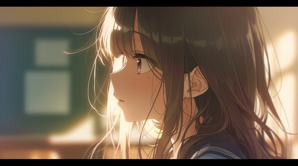 アニメ調の日本人美少女の様々なシーン_表情