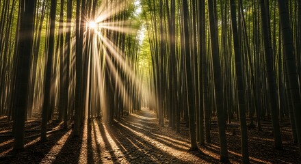 Fototapeta premium sunset in the forest