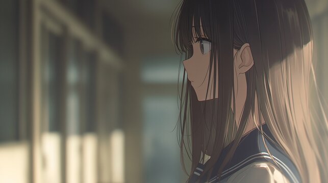 アニメ調の日本人美少女の様々なシーン_表情