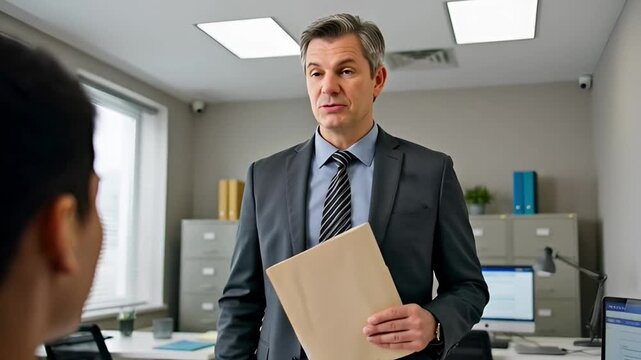 Business professionals in discussion at office setting