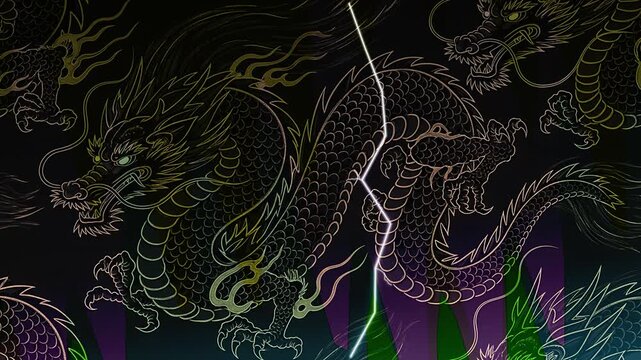 Illustrative and stylized dragon pattern for a striking backdrop or design element