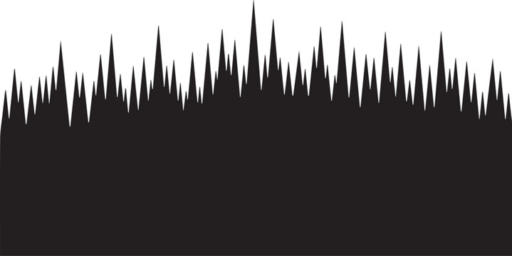 Minimalist Jagged Pine Forest Treeline Silhouettes with Sharp Peaks for Border Design