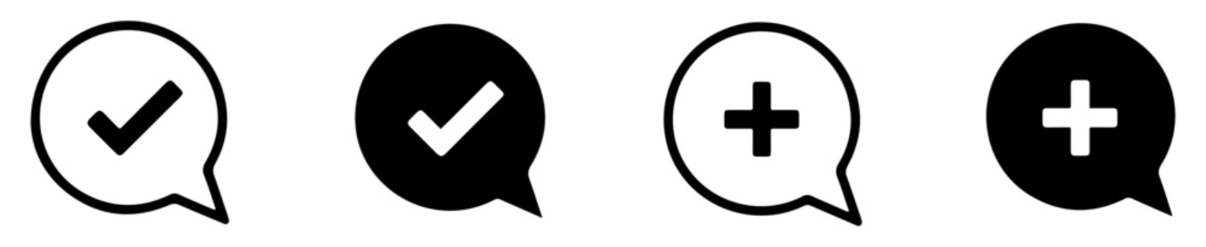 chat bubble check plus icon