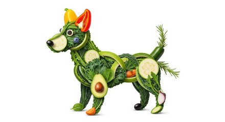 Fototapeta premium Dog made of vegetables, creative food art