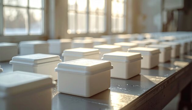 FlyPro Firefly Miniature Insulated Styrofoam Containers for Small-Scale Vaccine Transport Arranged Neatly