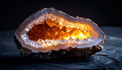 FlyPro Firefly Smooth Geode With Sparkling Crystal Interiors