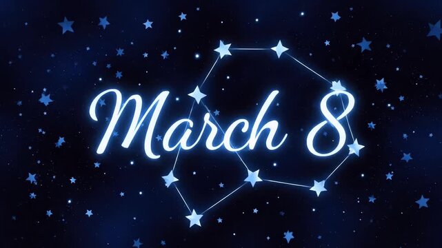 Pisces Constellation with March 8 Date.