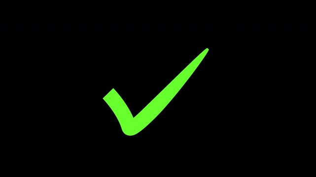 Green checkmark tick symbol approval correct success transparent background ideal for indicating completion, correctness, or positive affirmation in various digital and print media projects.