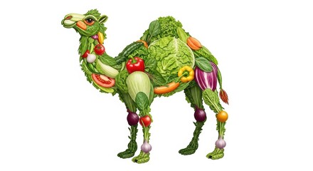 Fototapeta premium Vegetable Camel Art: Healthy Food Concept