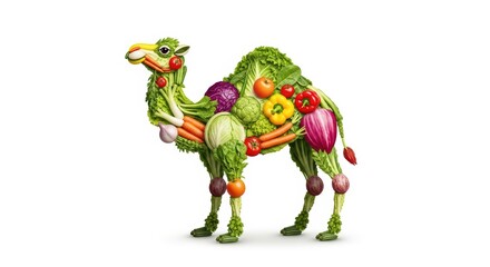 Obraz premium Vegetable camel concept. Healthy eating art