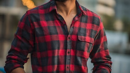 Stylish Red and Black Flannel Shirt for Trendy Casual Outfit