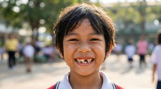 Close up portrait of cheerful student
