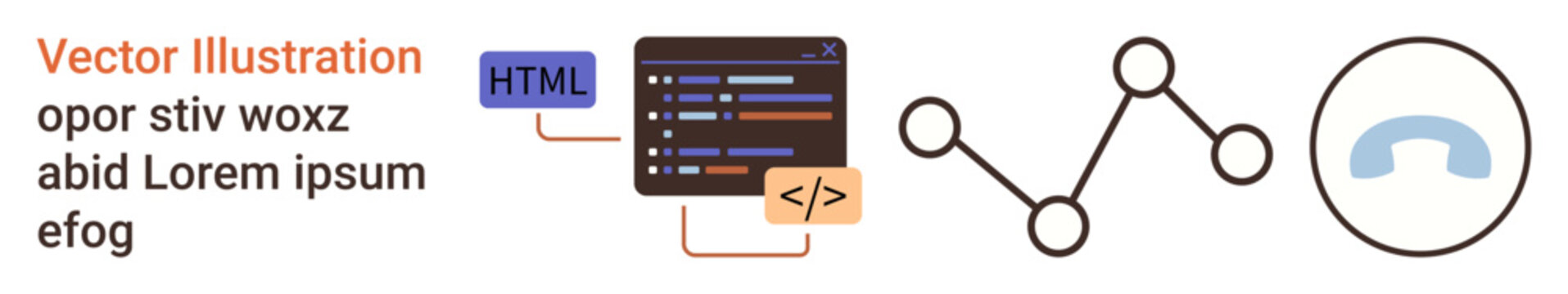 Technology, digital communication, software development, coding, network connections, and telecommunications. Programming interface, network diagram phone handset icon. Technology and digital