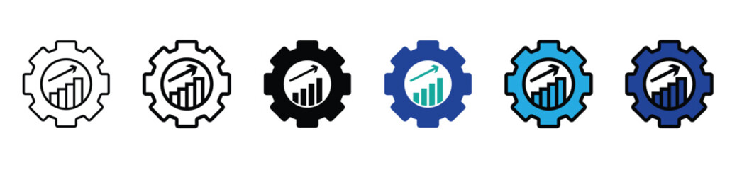 Accounting Settings Gear Symbol Illustration Set