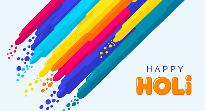 Colorful Holi Festival Celebration with Bright Powder Strokes