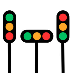 Vector illustration of traffic lights in different styles 