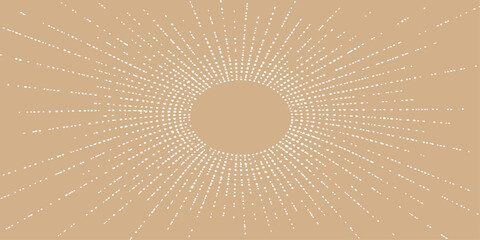 Abstract retro background with rays and a sun flower design featuring orange and yellow geometric circle patterns in a seamless vector illustration with guilloche texture and round line art © MAFUZA 2.0