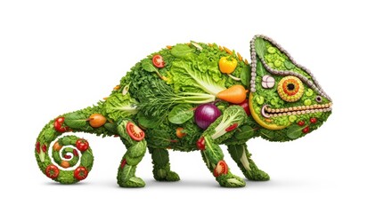Fototapeta premium Vegetable Chameleon: Healthy Eating Concept