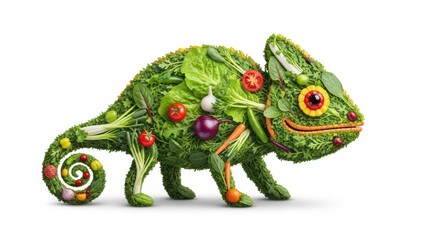 Fototapeta premium Vegetable chameleon. Healthy eating concept.