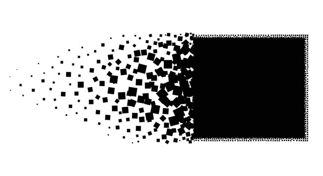 Square dissolving into pixels