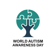 Obraz premium Autism Awareness Puzzle Tree