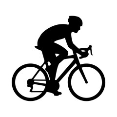 Naklejka premium Cycling Sport Silhouette Isolated on White