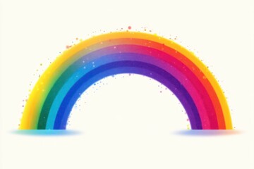 Fototapeta premium vibrant arched rainbow with glittering sparkles and soft reflections on a pale background, joyful and whimsical