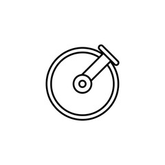 Simple Line Drawing of Bicycle Wheel.