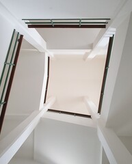 staircase in modern building, view from the inside, interior