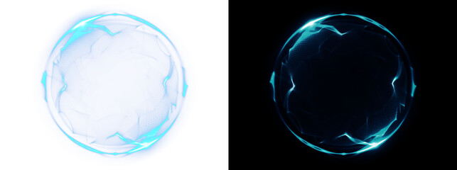 Blue Glowing Circles PNG Overlay Transparent Background © Gunenko