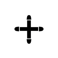 Obraz premium Black plus sign symbol icon graphic.