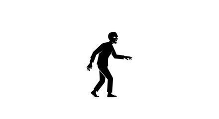 Obraz premium Silhouette of a Creepy Halloween Skeleton Walking at Night