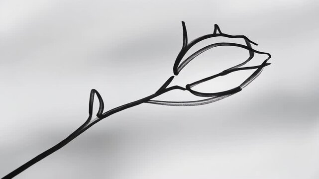 Black and white plant branch detail.