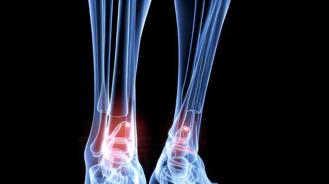 X ray medical illustration showing human chest spine and knee bones in blue anatomical style