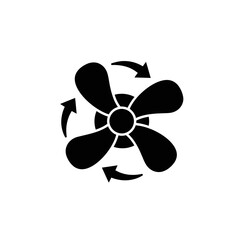 Recycling Fan Icon Vector &ndash; Eco Air Circulation Symbol with Rotating Arrows Illustration