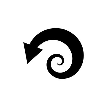 Half spiral curved arrow showing dynamic circular motion with sharp clean tip Vector illustration