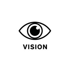 Obraz premium Vision Eye Icon Logo Vector – Minimal Black Eye Symbol for Branding and Identity Design