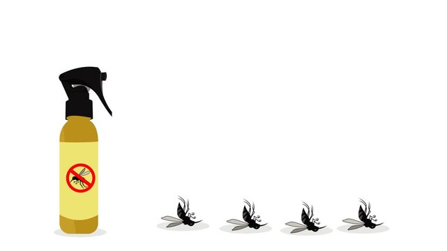 mosquitoes and mosquito repellent spray