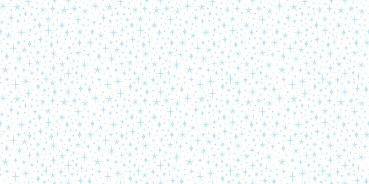 Light blue star seamless vector pattern ditsy cute sparkle retro banner background