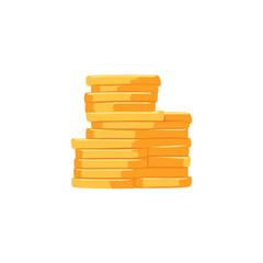 Golden coins stacked high in modern financial illustration