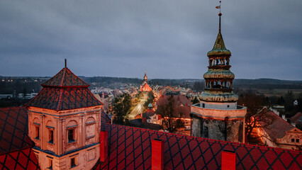 Zamek w Niemodlinie, widom z lotu ptaka © rozentuzjazmowany