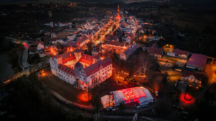 Zamek w Niemodlinie, widom z lotu ptaka