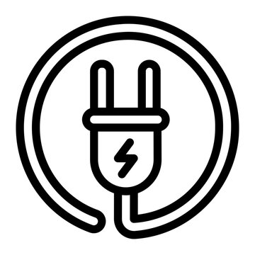 Electric Vehicle Charging Station line icon