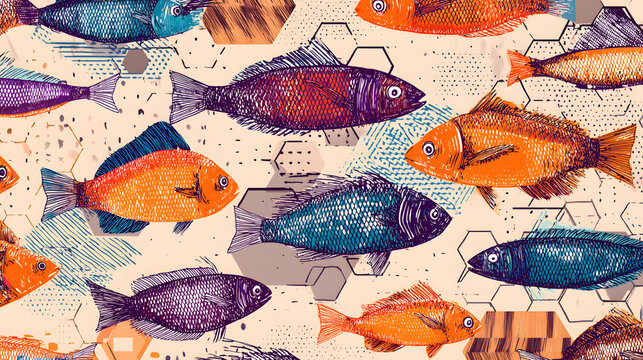 Colorful fish pattern design