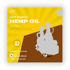 Hemp oil medicine promotion for flor vitae massage oil template