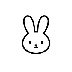 Monoline Bunny Head Logo &ndash; Minimal Continuous Line Vector