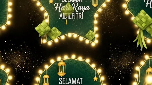 Hari Raya Retro Light Bulb Style Label Collection. Promotion sale label template for Ramadan and Hari Raya Concept.
