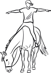 Person riding a horse with outstretched arms