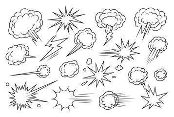 Comic Book Style Explosions and Speed Lines Collection © khalid